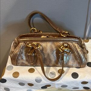 Cole Hahn EUC Gold Satchel Bag